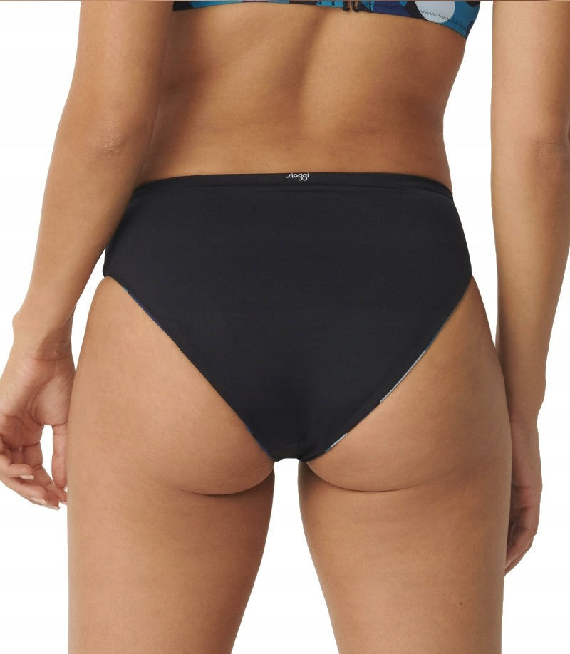 Majtki Kąpielowe Bikini SLOGGI SHORE FLOWER HORN HIGH LEG r.S 36 DWUSTRONNE