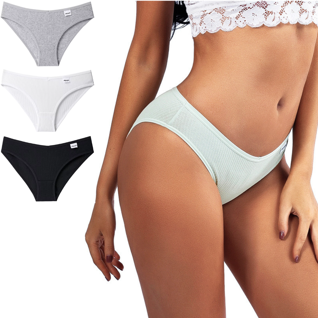 3-PAK A&B Intimates Ribbed Essential – figi bawełniane (Zestaw 3 kolorów)