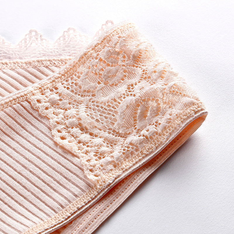 3-PAK A&B Intimates Ribbed Romance – bawełniane koronkowe figi (Zestaw 3 kolorów)