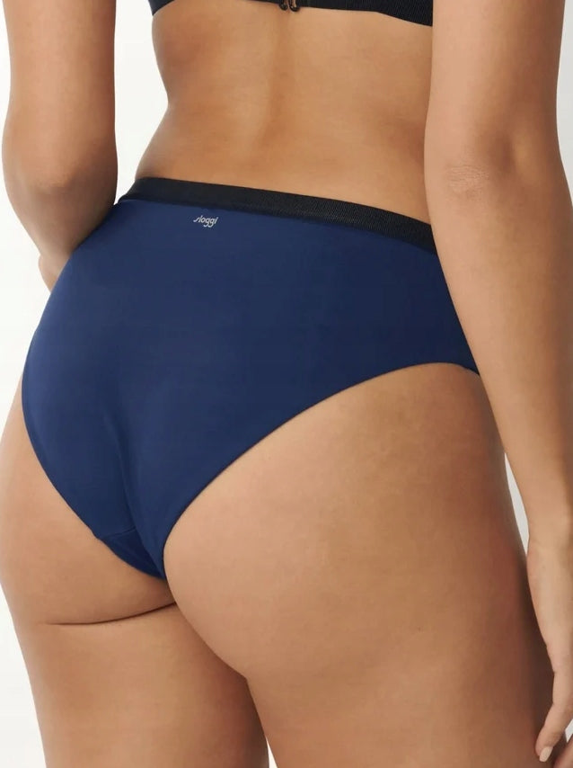Majtki Kąpielowe Dół Bikini SLOGGI SHORE BLUE ACARA HIGHLEG r. S 36